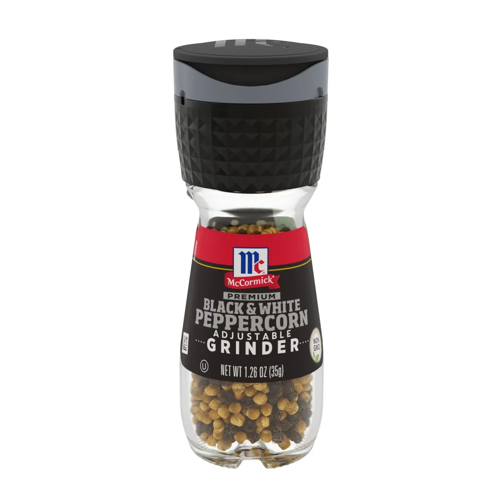 McCormick Premium Black & White Peppercorn Adjustable Grinder, 1.26 oz