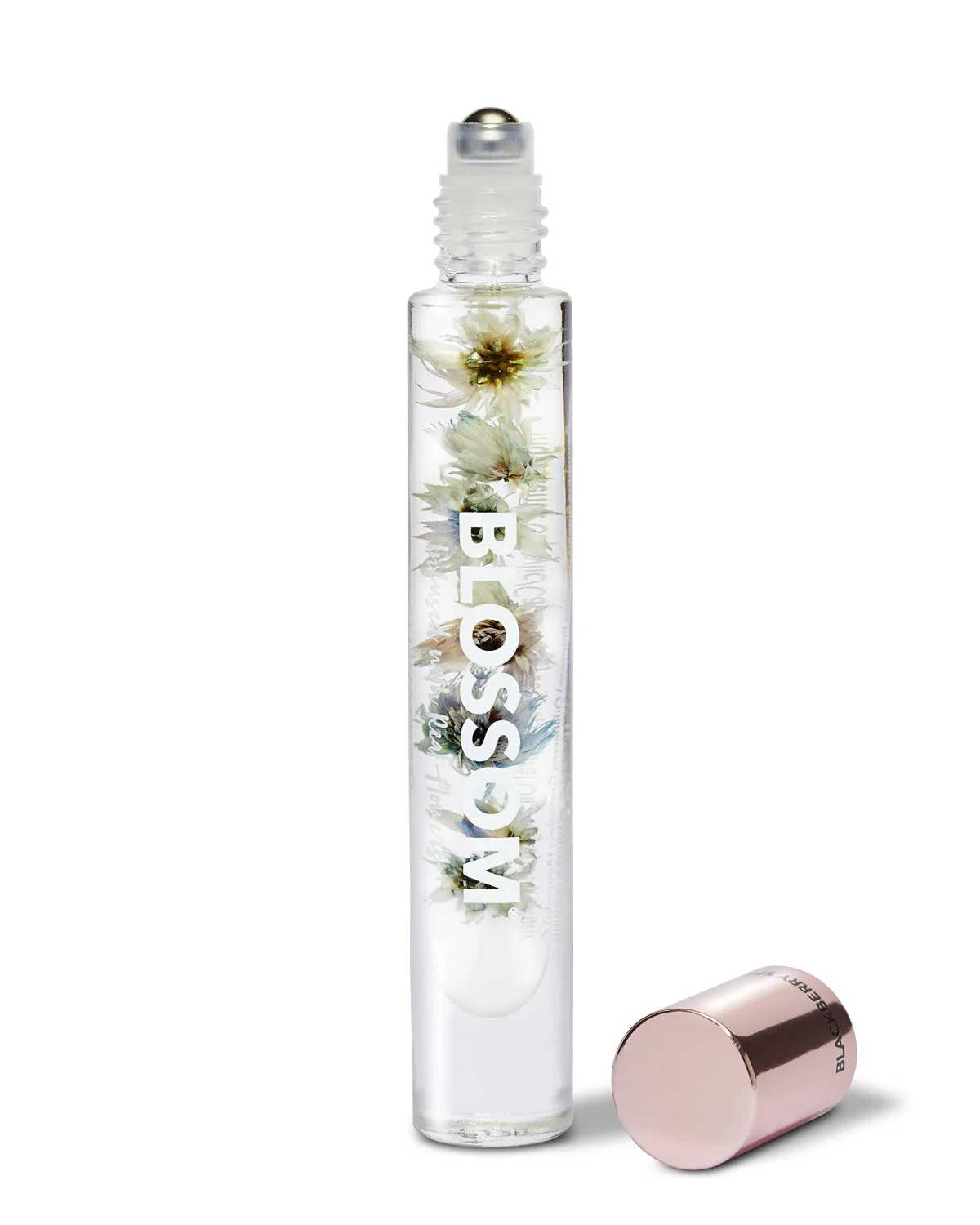 Blossom Roll on Rollerball Perfume Oil, Natural Ingredients + Essential Oils, Infused with Real Flowers, Made in USA, 0.20 fl. oz./5.9 ml, (Dark Berries, Plum, Vanilla, Sugar), Luxe Blackberry Spice
