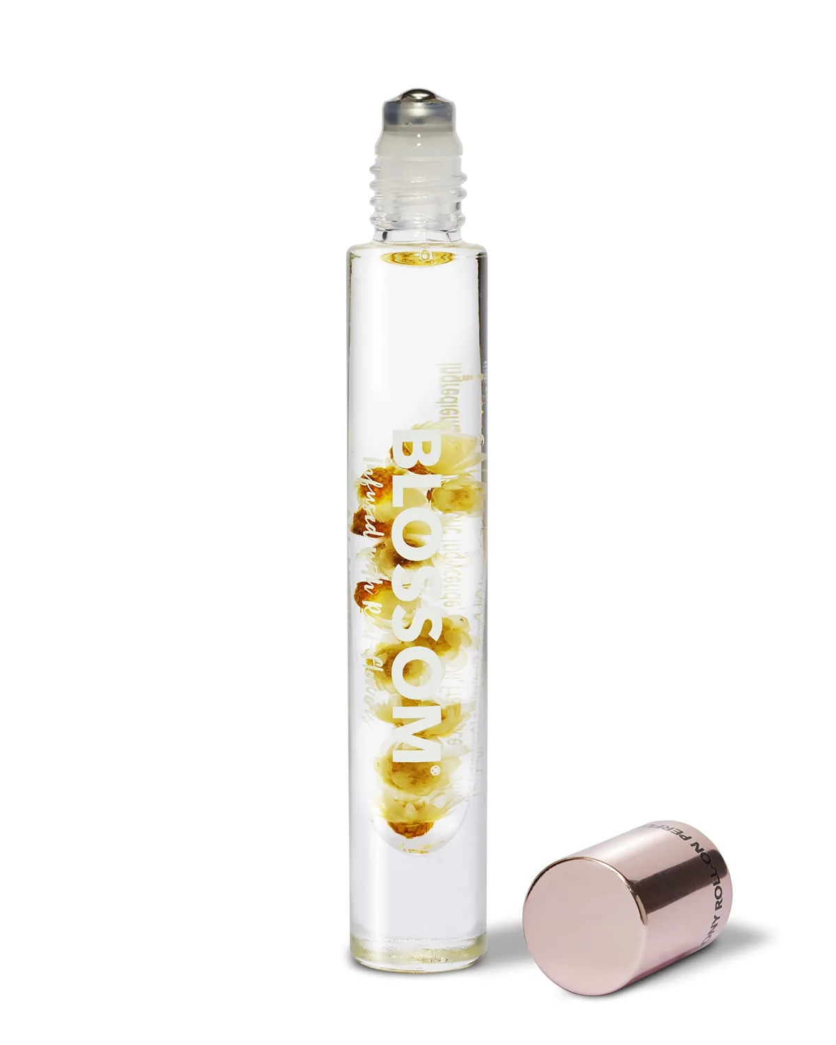 Blossom Roll on Rollerball Perfume Oil with Natural Ingredients + Essential Oils, Infused with Real Flowers, Made in USA, 0.20 fl. oz./5.9 ml, (Rose, Peony, Lily of the Valley), Luxe White Peony