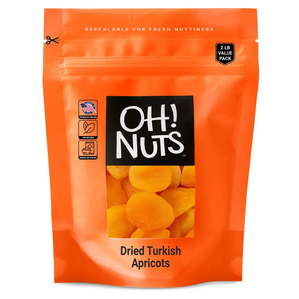 Dried Apricots Turkish | 2 lb - Dried Fruit | No Sugar Added | Dehydrated Fruit Bites | Packed in New York Zip-Seal Bag for Exceptional Freshness by Oh Nuts