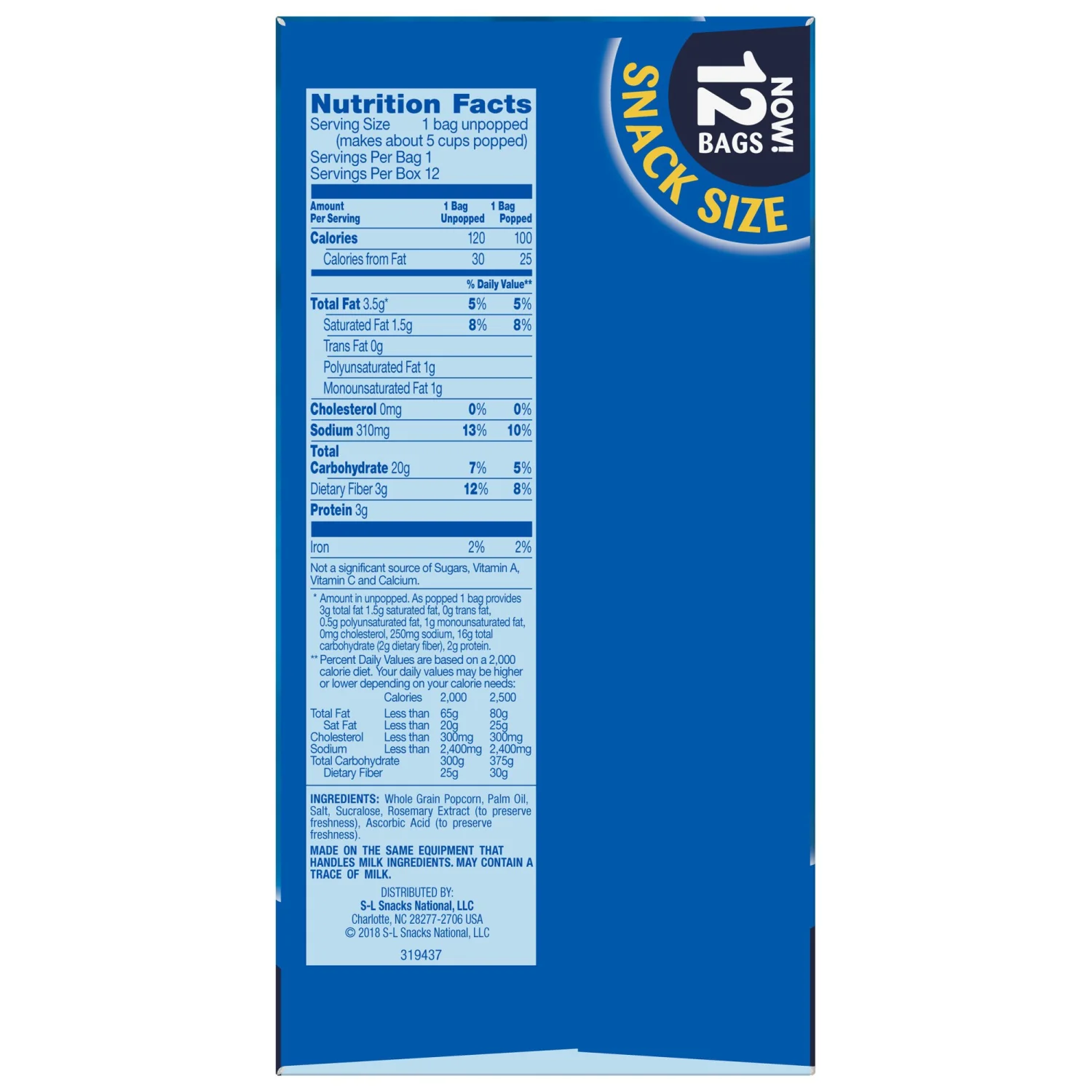 Pop Secret Popcorn, Kettle Corn, 3 Ounce Microwave Bags, 12 Count Box,1.12 Ounce (Pack of 12)