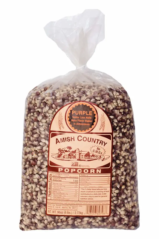 Amish Country Popcorn | 6 lbs Bag | Purple Popcorn Kernels | Old Fashioned, Non-GMO and Gluten Free (Purple - 6 lbs Bag)