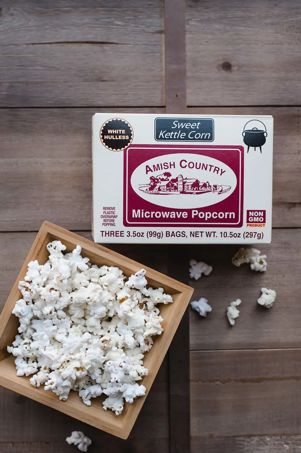 Amish Country Popcorn | Old Fashioned Microwave Popcorn | Non-GMO, Gluten Free, Microwaveable and Kosher (Sweet Kettle Corn, 3 Pack)