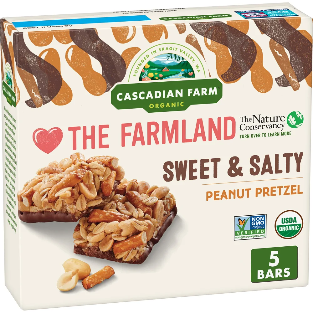 Cascadian Farm Organic Sweet & Salty Peanut Pretzel Granola Bars, 5 Bars, 6.2 oz.