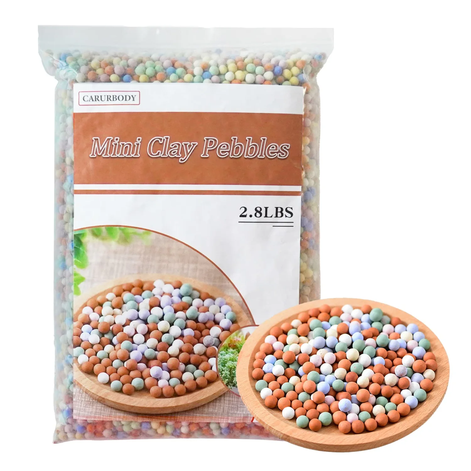 CARURBODY Ceramsite Clay Pebbles for Orchid - Mini Leca Clay Pebble for Plants Drainage - Perfect Ceramsite Balls as A Soil Topper for Indoor Plants, Cacti Succulents Bonsai.
