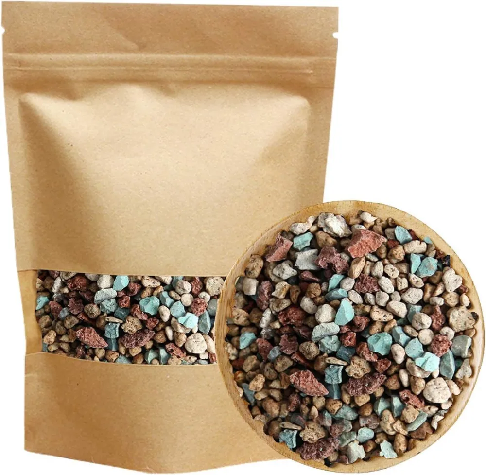 Mix Horticultural Lava Rock Pebbles Pumice Potting Soil Amendment Succulent Cactus Bonsai Gritty Rock Decorative Gravel Plant Drainage Volcanic Rock for Terrarium Fairy Gardening Top Dressing 2.2lb