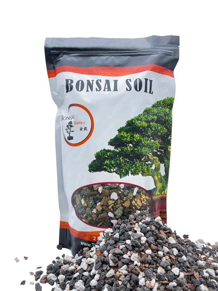 Bonsai Soil Purpose Mix | Fast Draining Pre Blend Plant Pumice, Lava, Calcined Clay, and Pine Bark ● Potting Mixed Plant Mixture by The Bonsai Supply (2 Quart Bag)