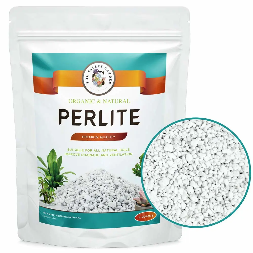 Organic Perlite for All Plants, All Natural Horticultural Soil Additive Conditioner Mix, Improve Drainage and Ventilation, Help Root Growth(4 Quarts)