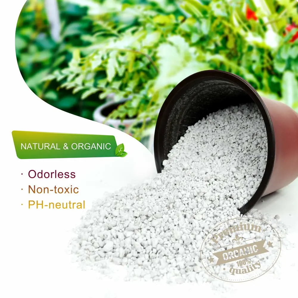Organic Perlite for All Plants, All Natural Horticultural Soil Additive Conditioner Mix, Improve Drainage and Ventilation, Help Root Growth(4 Quarts)