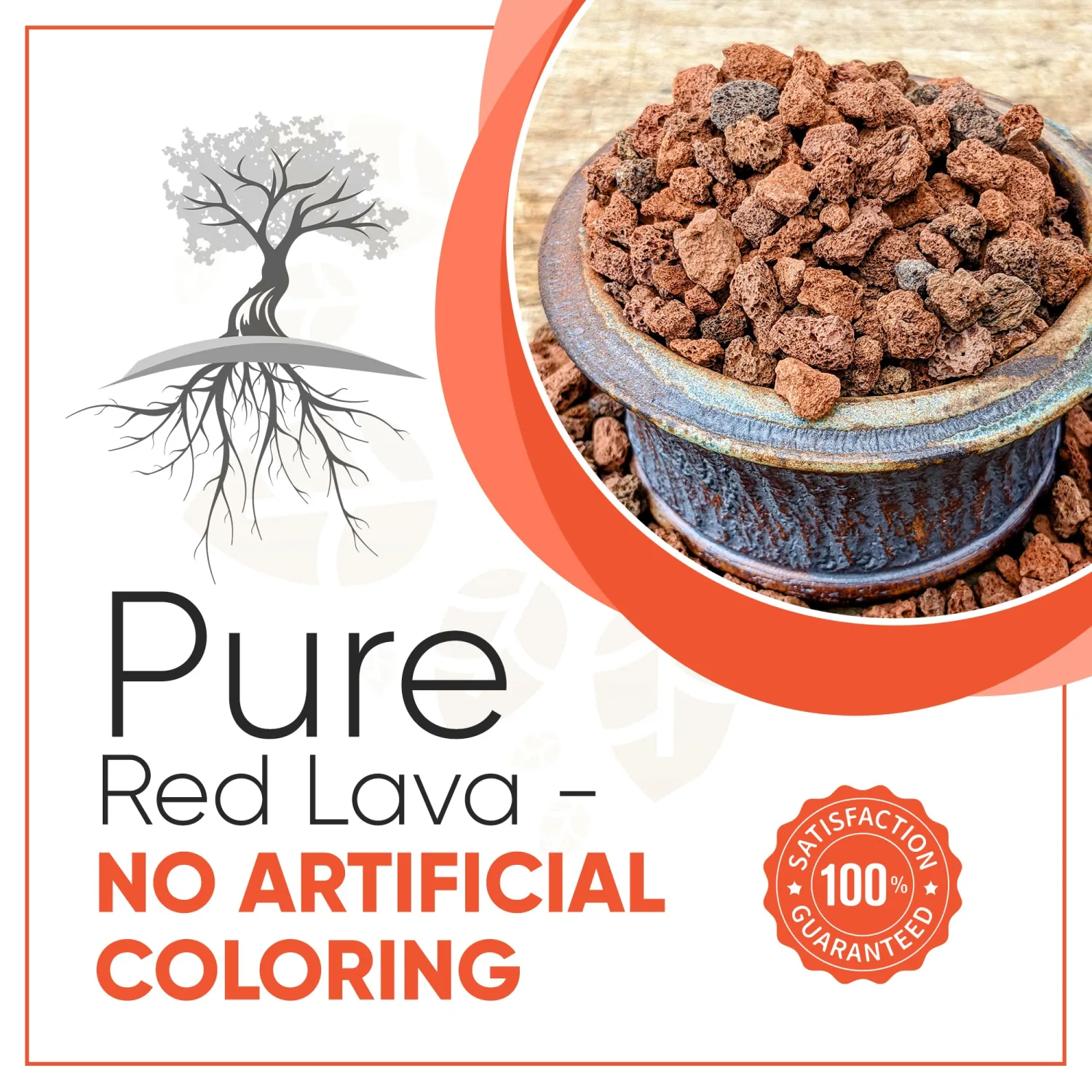 Tinyroots Red Lava Rock for Plants, 2.25 Quarts, Sifted Bonsai and Cactus Soil Additive, Maintains Proper Moisture, Used for Top Dressing, Volcanic Rock, No Dyes or Chemicals