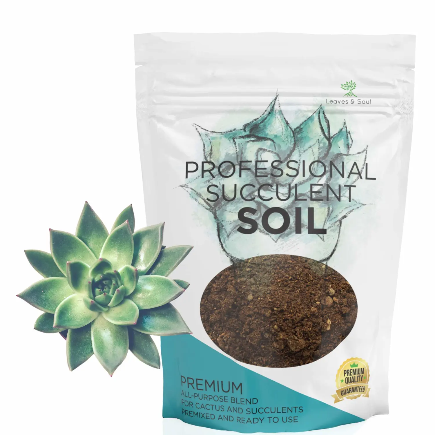 Succulent Soil Premium All Purpose Blend | Large 2.2 Quarts | Pre-Mixed Ready to Use for Cactus and Succulents | Canadian Peat, Course Sand, Pinebark | Made in USA