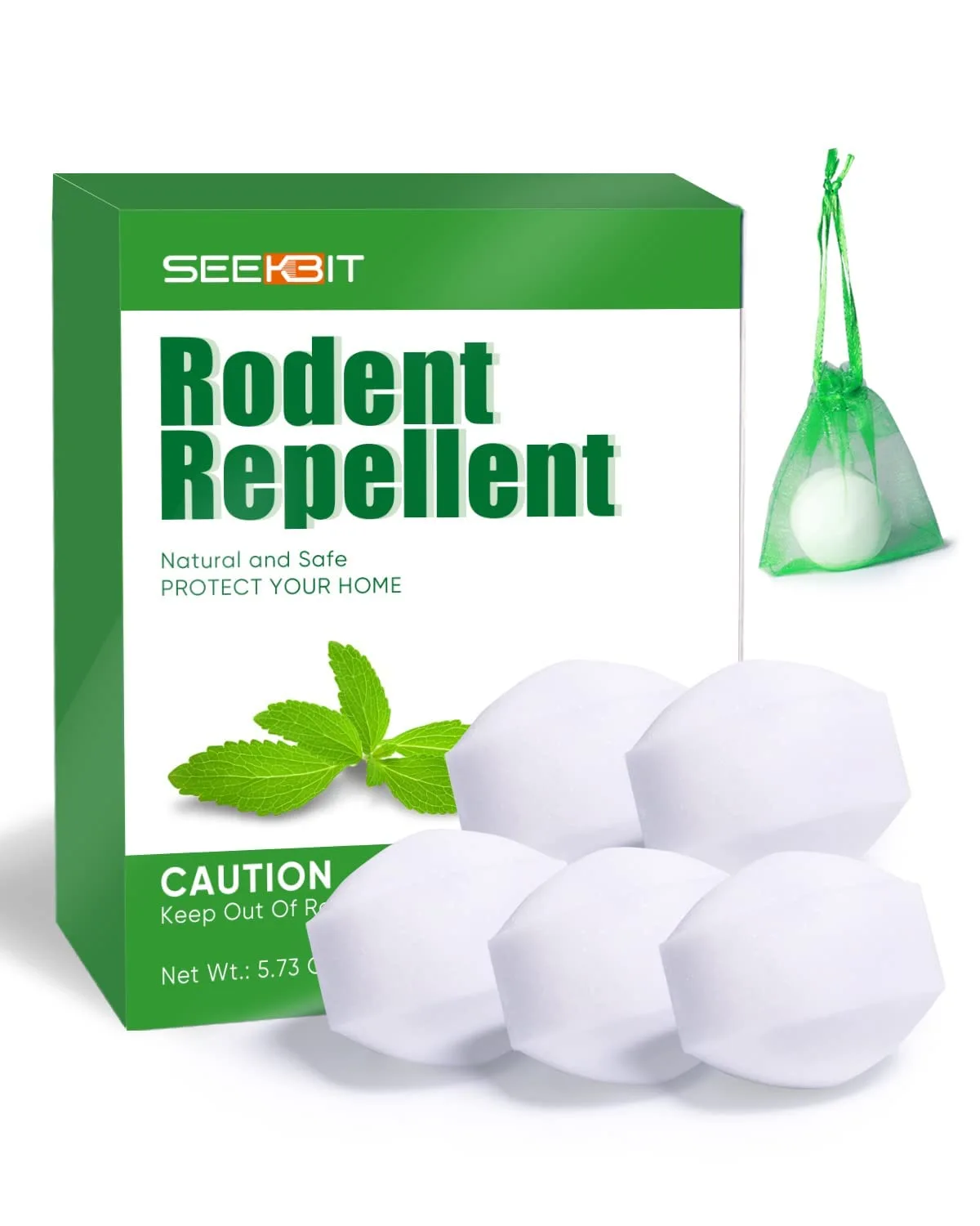SEEKBIT 5 Pack Rodent Repellent Peppermint Oil to Repels Mice and Rats Squirrel and Other Rodents for Home Garages RV Closets Trucks Car Engines, Mouse Deterrent for Keep Mice Out