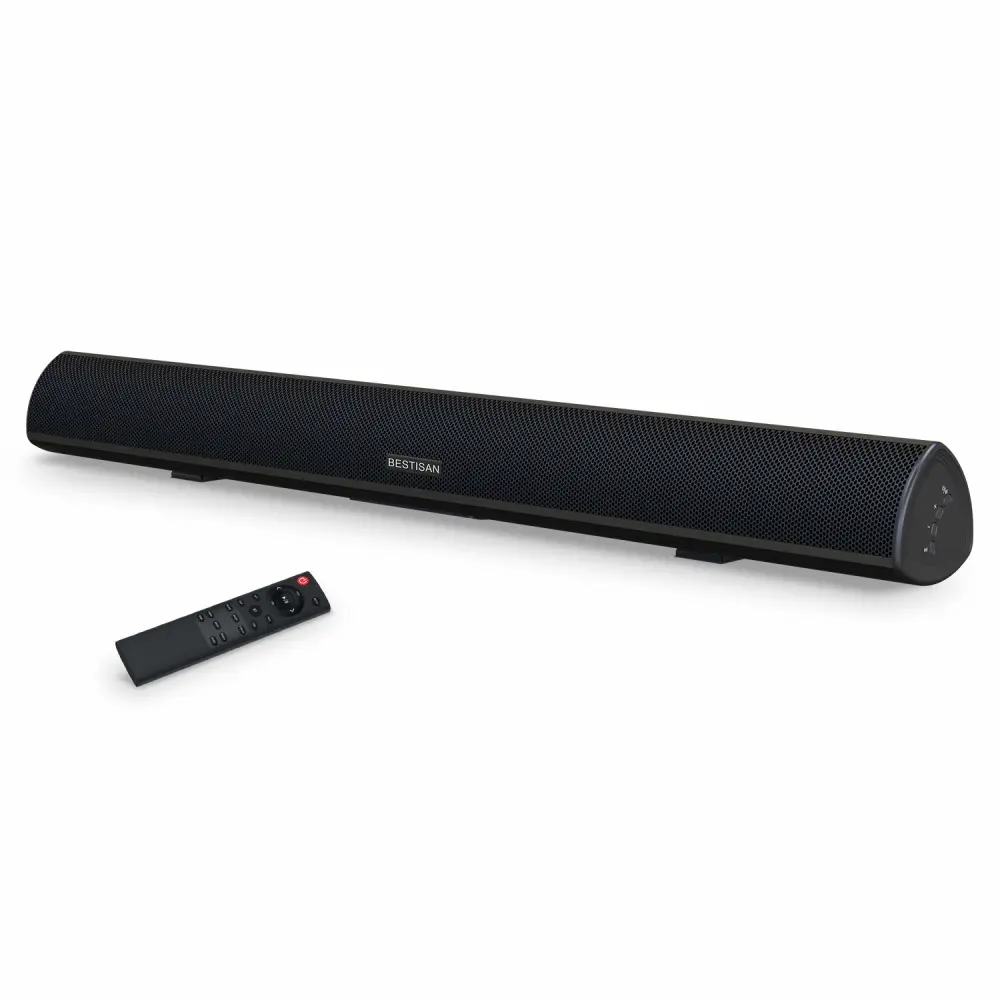 BESTISAN 80 Watt Soundbar, Sound Bars for TV of Home Theater System (Bluetooth 5.0, 34 inch, DSP, Strong Bass, Wireless Wired Connections, Bass Adjustable, Wall Mountable)