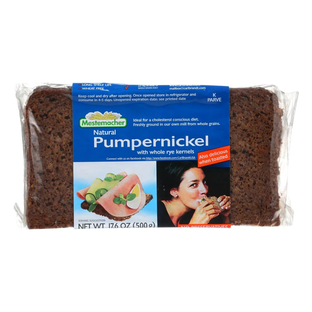 MESTEMACHER BREAD, Pumpernickel Bread, With Whole Rye Kernels, 17.6 Ounce (Pack of 3)
