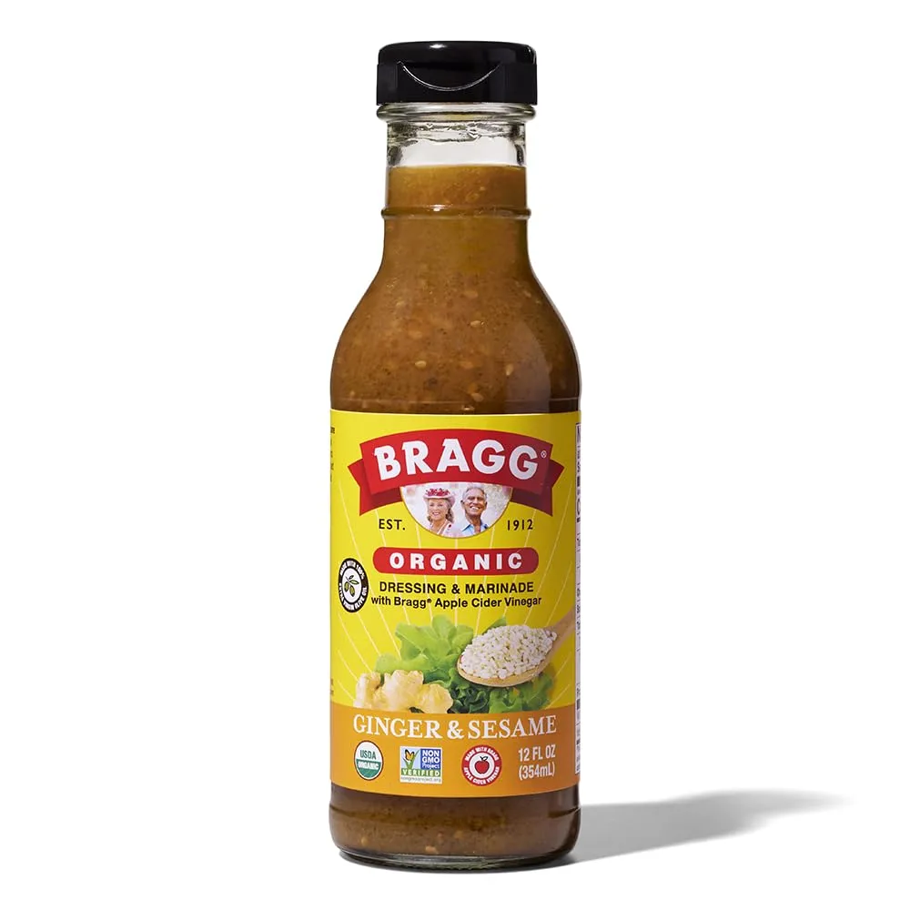 Bragg Organic Ginger and Sesame Salad Dressing and Marinade - 12 fl oz - Gluten-Free Dressing with Bragg Apple Cider Vinegar