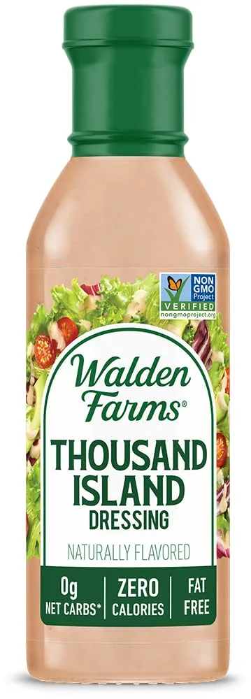 Walden Farms Thousand Island Dressing, 12 oz. Bottle, Fresh and Delicious Salad Topping, Sugar Free 0g Net Carbs Condiment, Smooth and Creamy