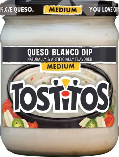 Tostitos Dip, Queso Blanco, Medium, 15oz