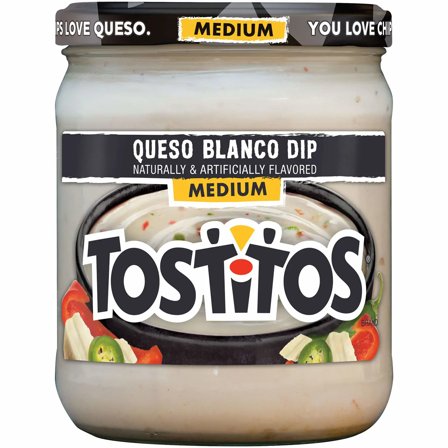 Tostitos Dip, Queso Blanco, Medium, 15oz