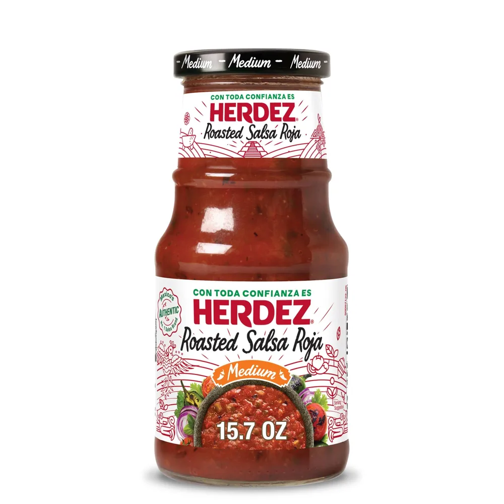 Herdez Roasted Salsa Roja, Medium, 24 oz