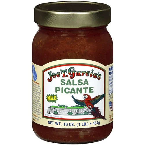 Joe T Garcia's Salsa Picante 16oz Glass Jar (Pack of 3) (Mild)