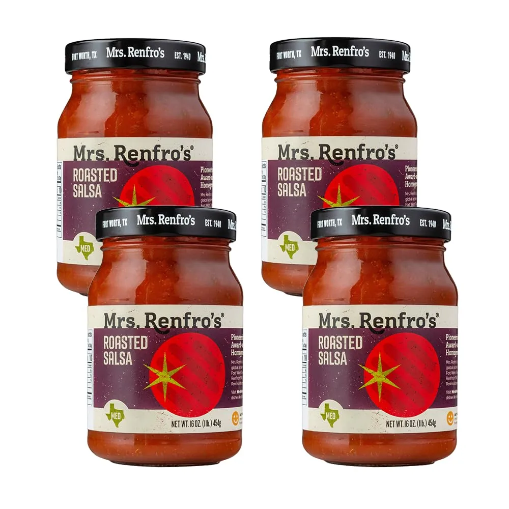 Mrs. Renfro’s Roasted Salsa – Gluten Free (16-oz. jars, 4-pack)