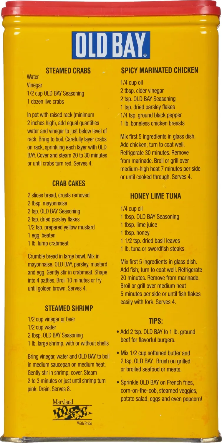 OLD BAY Seasoning, 16 oz - One 16 Ounce Fan-Favorite Tin Can of OLD BAY All-Purpose Seasoning with Unique Blend of 18 Spices and Herbs for Crabs, Shrimp, Poultry, Fries, and More