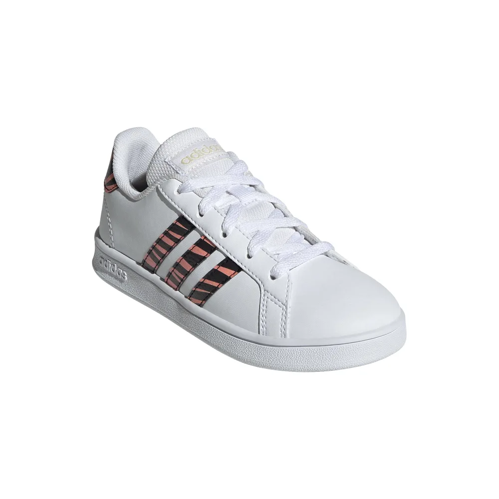 adidas Grand Court Shoes_Legacy Tennis, White/Black/Acid Red, 6 US Unisex Big Kid