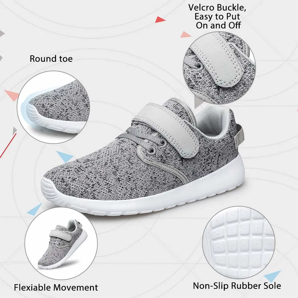 TOEDNNQI Boys Girls Sneakers Kids Lightweight Breathable Strap Athletic Running Shoes for Little Kids/Toddler