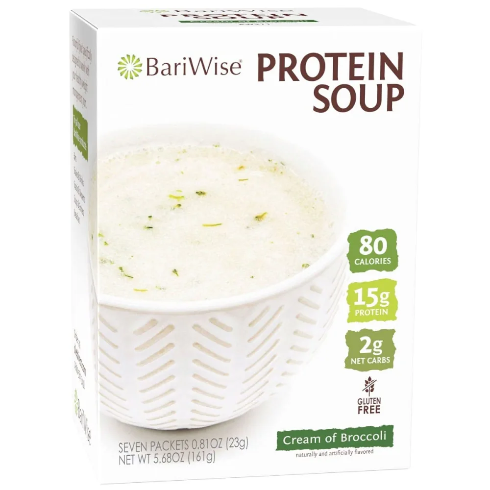 BariWise Protein Soup Mix, Cream of Broccoli, Gluten Free, Low Carb & Keto Friendly (7ct)