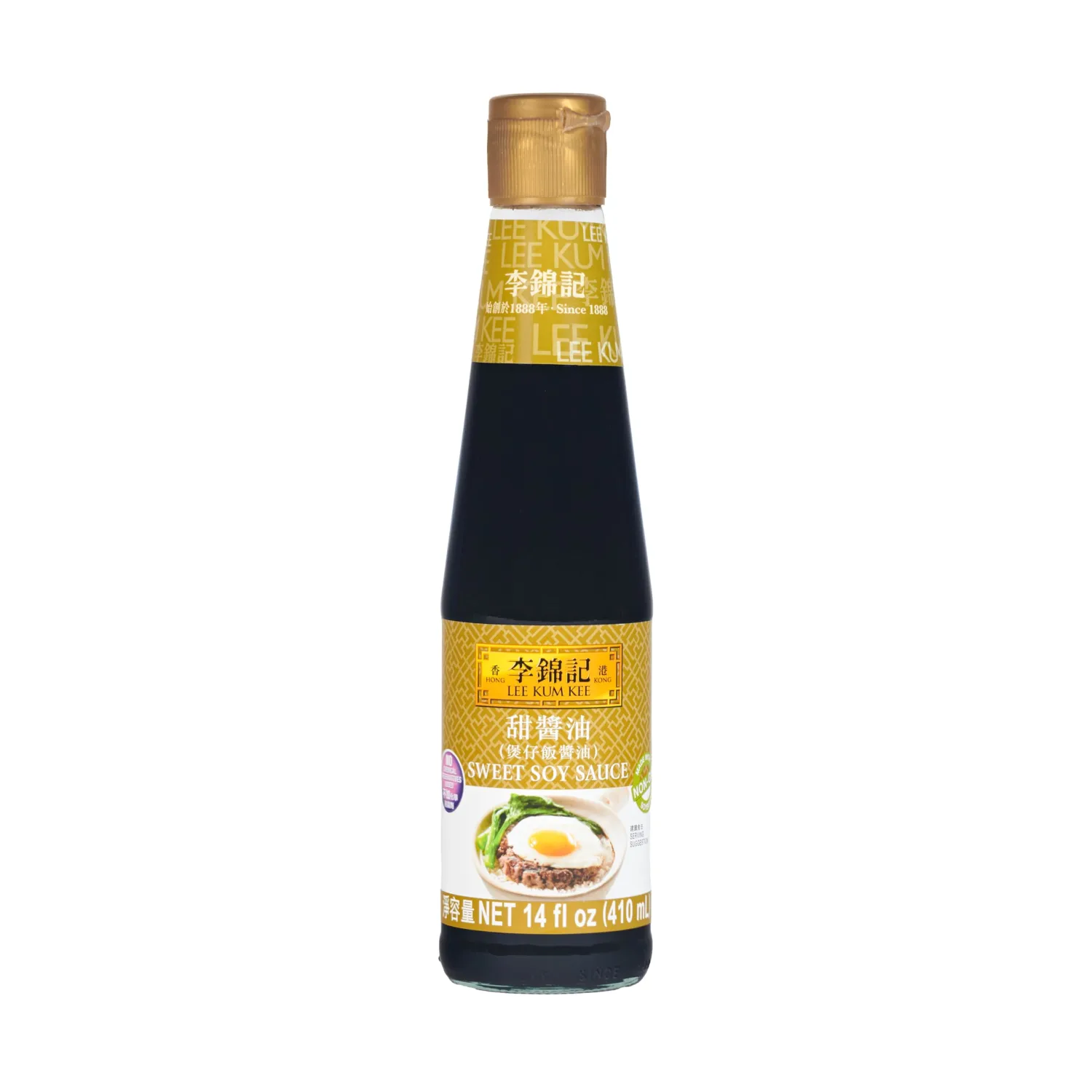 Lee Kum Kee Sweet Soy Sauce (14 oz - 1 Pack), Vegan, Non-GM Soybeans, No Artifical Preservatives - Perfect for Clay Pot Rice, Stir-Fry Noodles, Dumplings, Dips, & Rice Rolls
