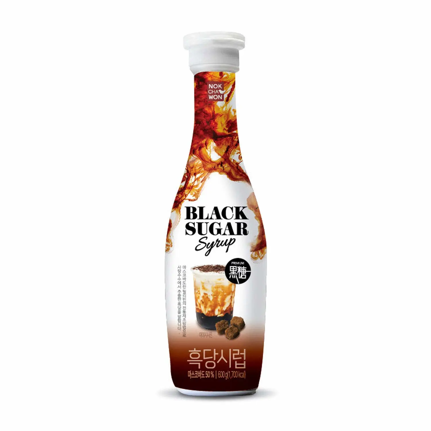[Nokchawon] Cafe Base Syrup for Tea, Easy to Make at Home, Easy to Use, Tube Type, Mascovado 50% Black Sugar Latte