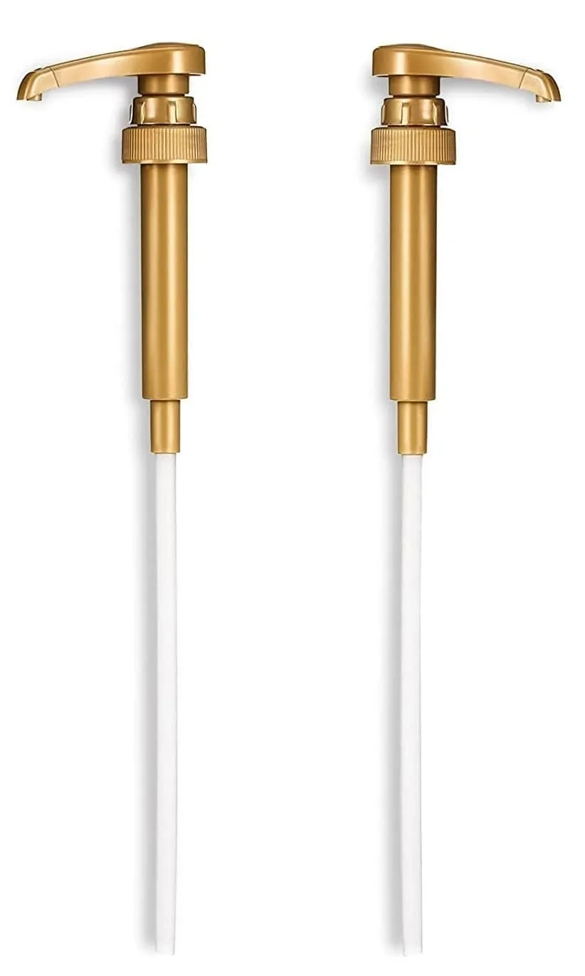 2-Pack Jordans Skinny Syrups Gold Pumps for 750 ml Bottles, Fits Torani, DaVinci 750ML Bottle By AlphaPantry | BPA FREE