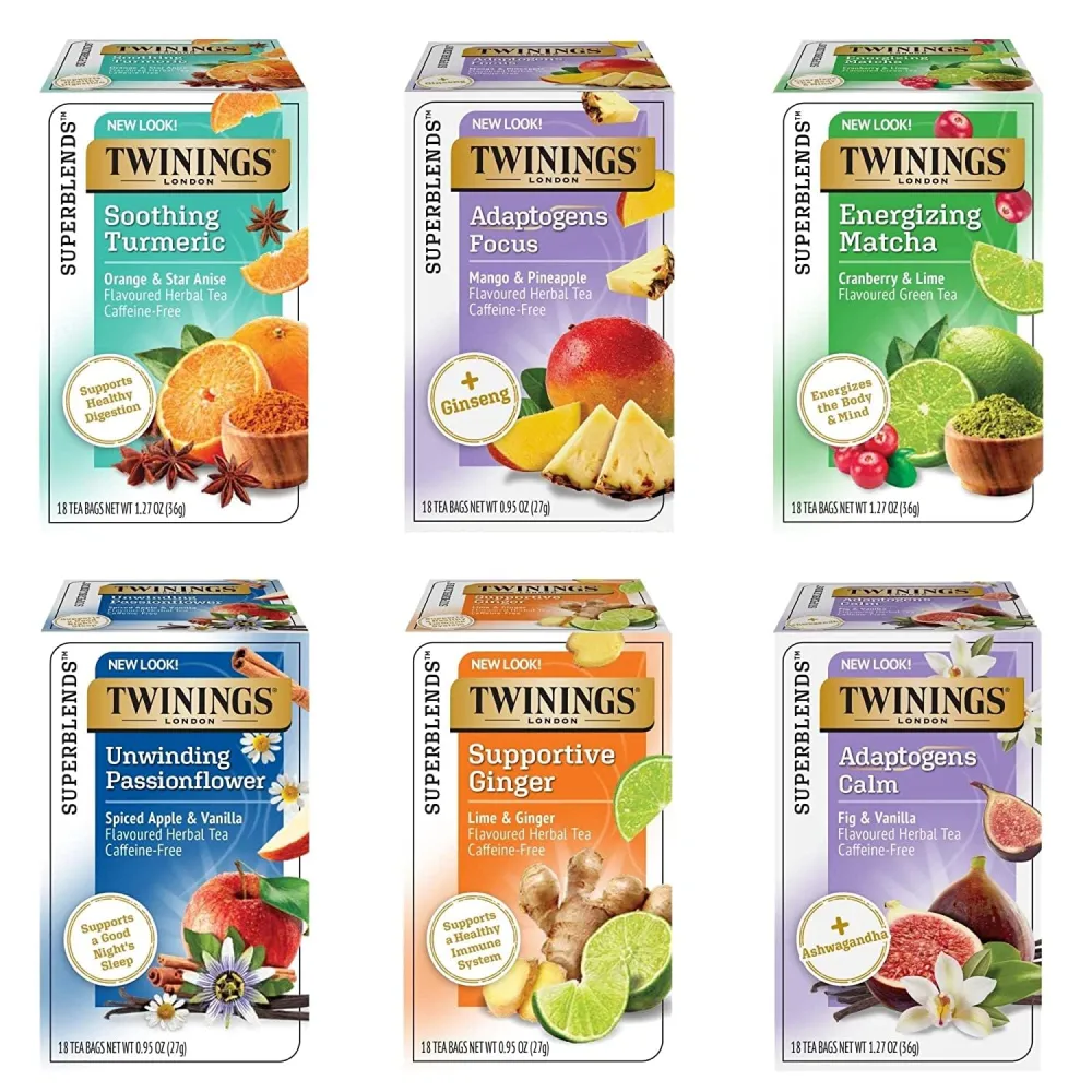 Twinings Daily Wellness Tea Variety Pack, Flavored Herbal & Green Tea, 18 Count (Pack of 6), Enjoy Hot or Iced