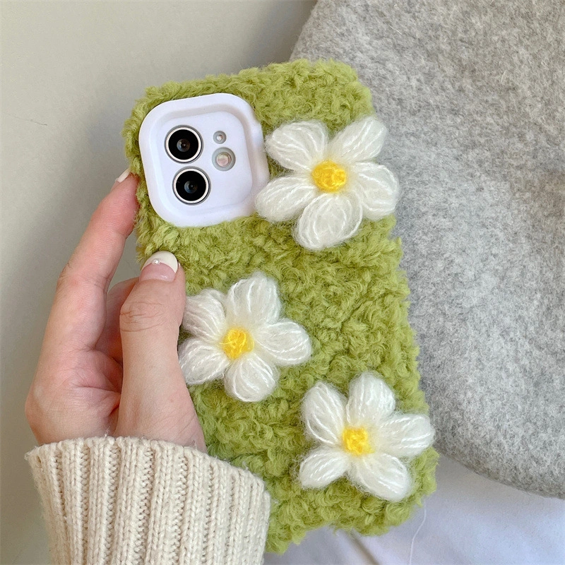 Women's Small Plush Flower Soft Shell All-inclusive Mobile Phone Case