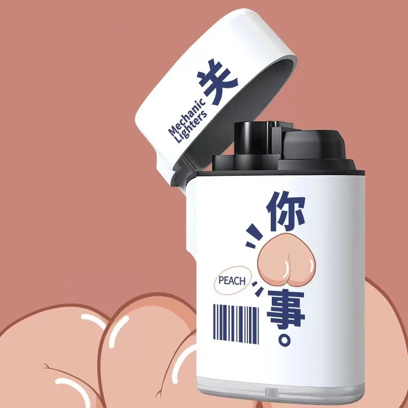 Flip Cap Blue Flame Cute Cartoon Inflatable Lighter