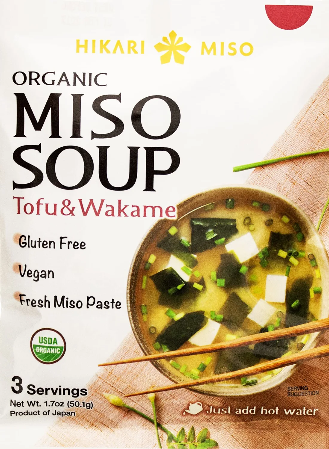 Miso Soup Instant - Hikari Miso Organic Instant Miso Soup with Tofu and Wakame - No MSG, Vegan, Gluten Free, USDA organic - Made in Japan