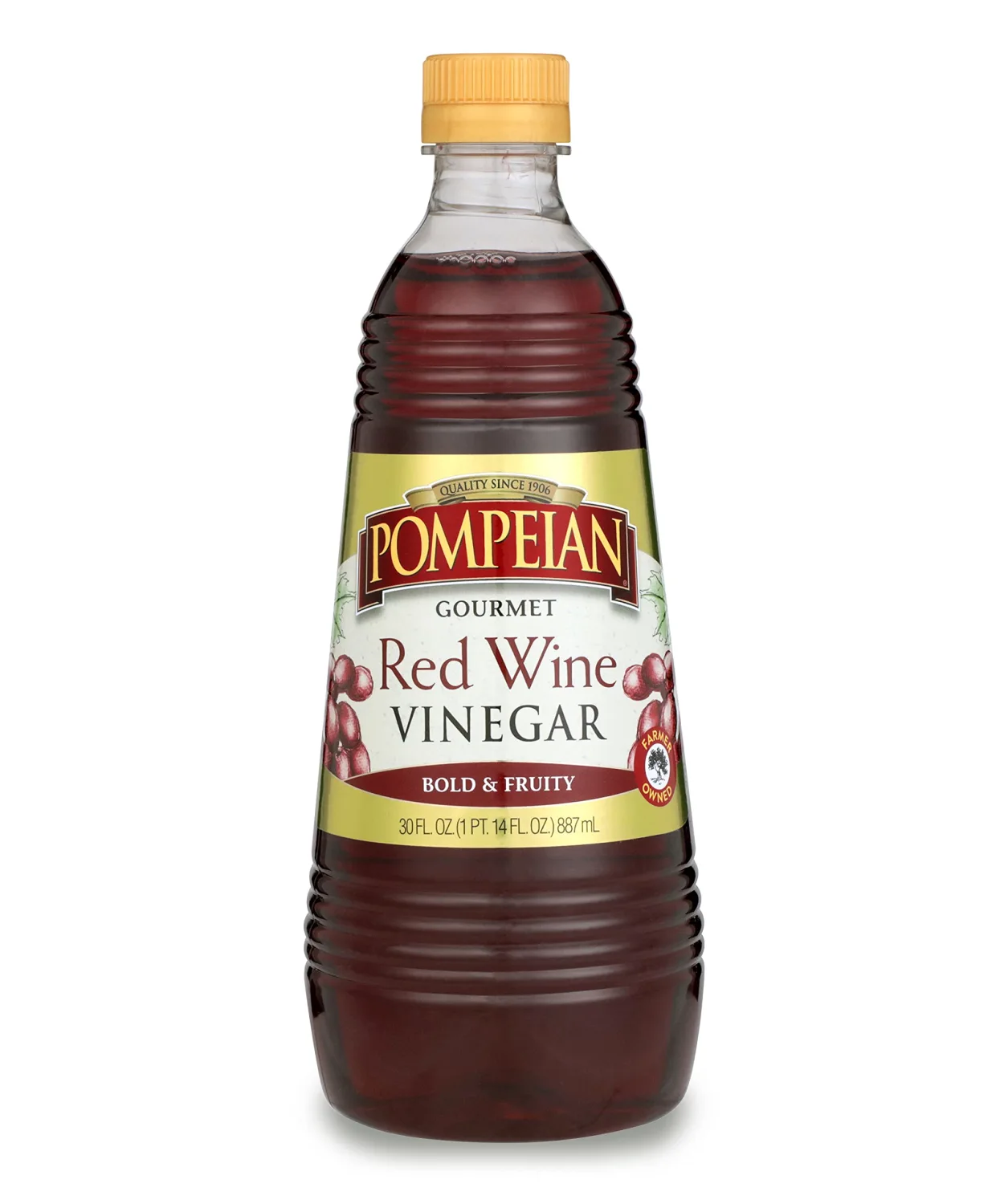 Pompeian Gourmet Red Wine Vinegar, Perfect for Salad Dressings, Marinades & Sauces, Naturally Gluten Free, 30 Ounce