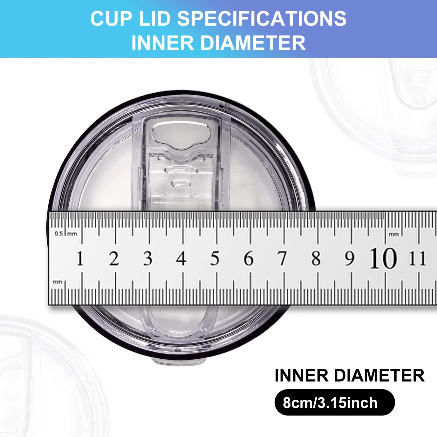 2 Replacement Lids for Stainless Steel Tumbler Travel Cup - Fits OF Inner diameter 3.15 to 3.2 INCH Yeti Rambler and others (20 OZ)
