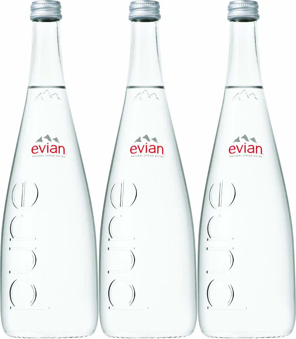 Evian Natural Mineral Water, 25.4 oz Glass Bottle (Pack of 3 Total of 76.2)