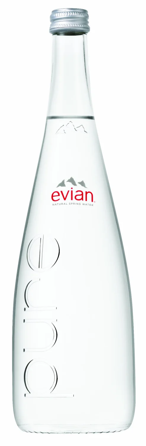 Evian Natural Mineral Water, 25.4 oz Glass Bottle (Pack of 3 Total of 76.2)