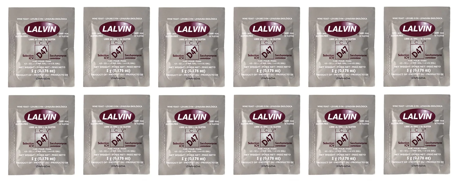Lalvin ICV-D47 Active Dry Wine Yeast - Pack of 12 - North Mountain Supply Fresh Yeast