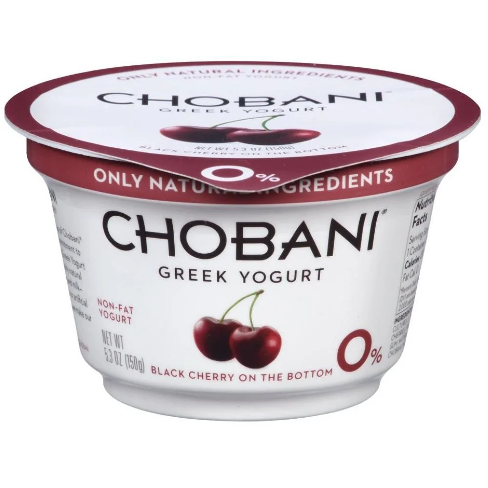 Chobani Black Cherry on the Bottom Non Fat Greek Yogurt, 5.3 Ounce -- 12 per case