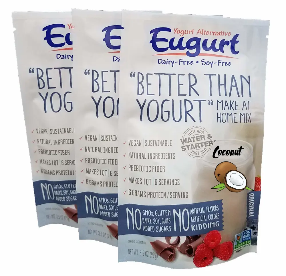 "Better Than Yogurt" Make At Home Mix (Dairy and Soy Free!) (Coconut, 3-Pack)