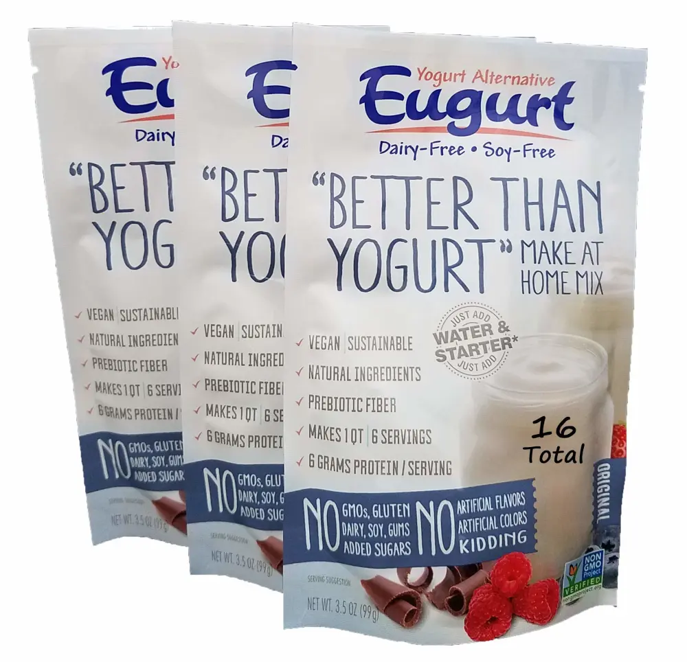 "Better Than Yogurt" Make At Home Mix (Dairy and Soy Free!) (Plain, 16-Pack)