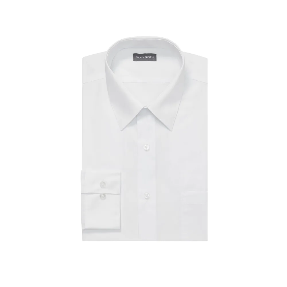 Van Heusen Men's Dress Shirt Fitted Poplin Solid