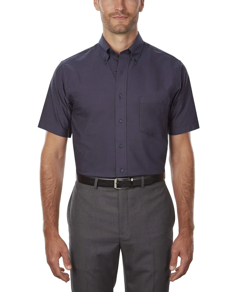 Van Heusen Men's Short Sleeve Dress Shirt Regular Fit Oxford Solid