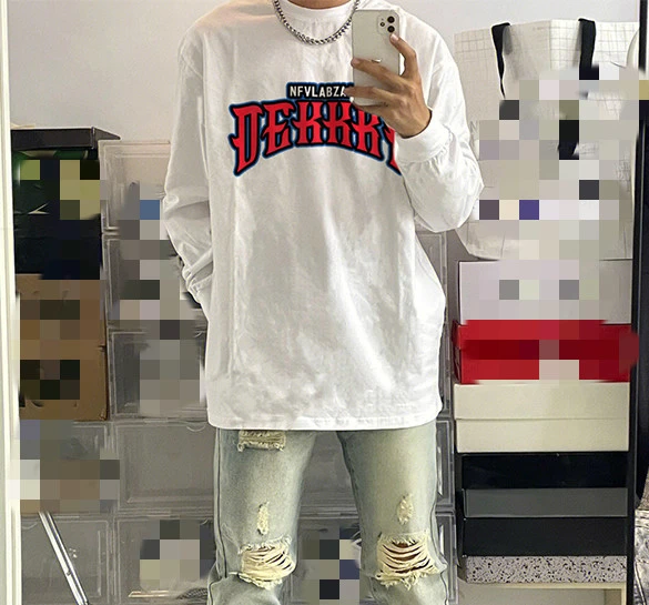 Fashion Letter Printed Cotton Long Sleeve