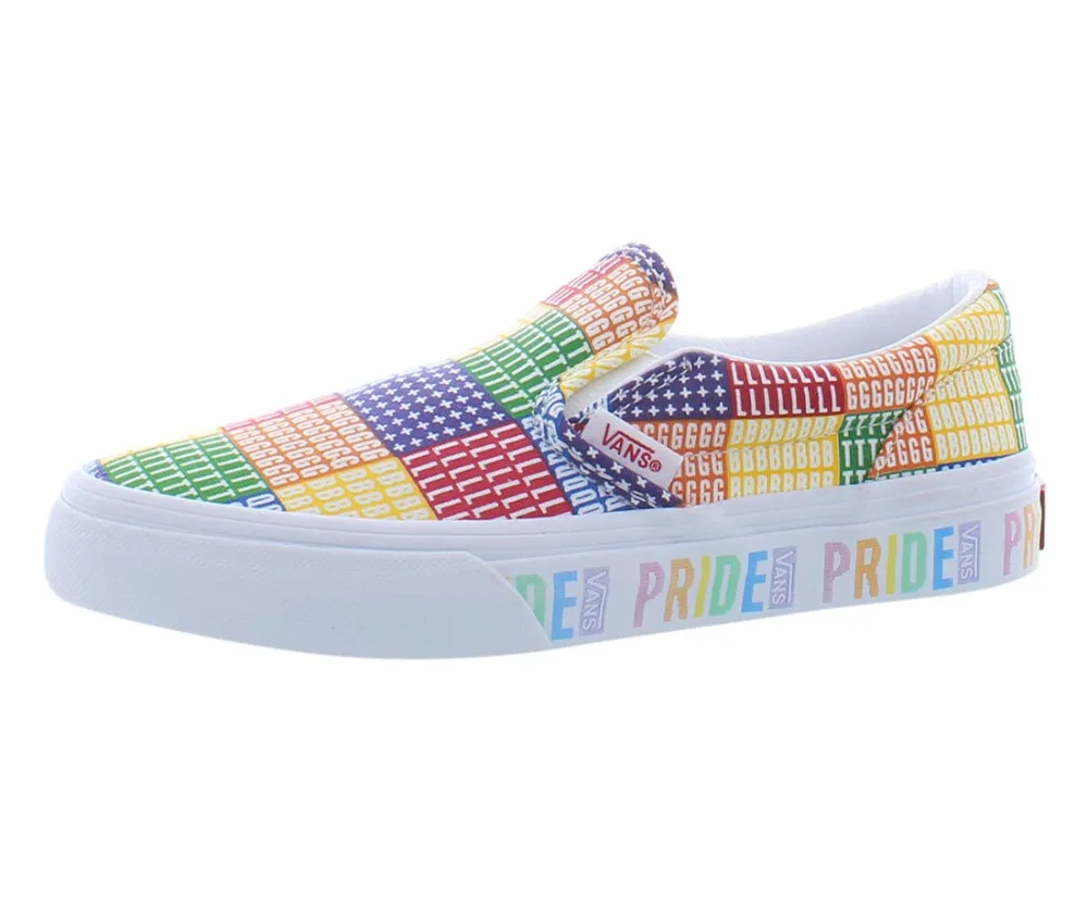 Vans Classic Slip-On (Little Kid) (Pride) Multi/True White 12 Little Kid M