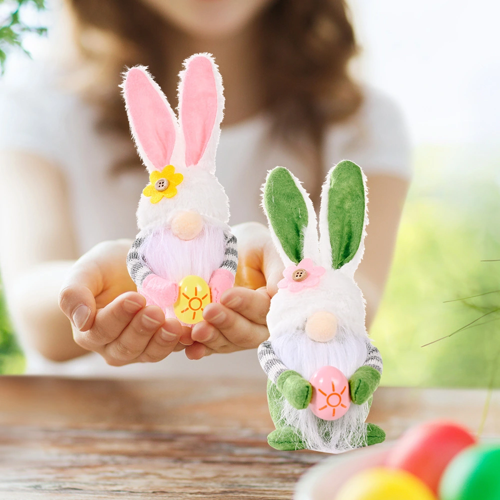 Checked Rabbit Ornaments Home Decoration