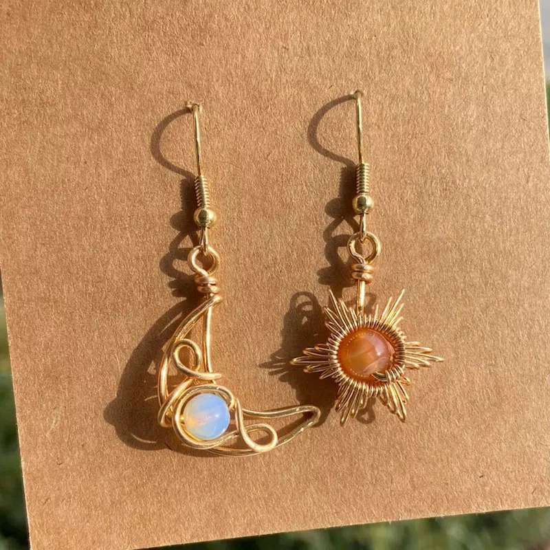 Bohemian Wind Sun Moon Earrings